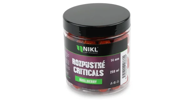 KAREL NIKL - Rozpustné Criticals boilies Krill Berry 14 mm 250 ml