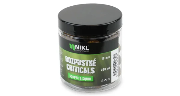 KAREL NIKL - Rozpustné Criticals boilies Scopex & Squid 18 mm 250 ml