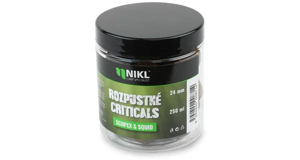 KAREL NIKL - Rozpustné Criticals boilies Scopex & Squid 24 mm 250 ml