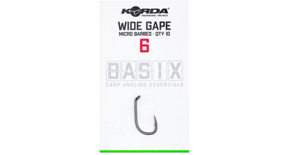 KORDA - Háčiky Basix Wide Gape veľ. 6 10 ks