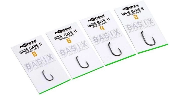 KORDA - Háčiky bez protihrotu Basix Wide Gape Barbless veľ. 8 10 ks