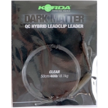 KORDA - Hotová montáž Dark Matter Leader QC Hybrid Clip Clear 40 lb 50 cm číra