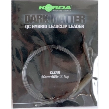 KORDA - Hotová montáž Dark Matter Leader QC Hybrid Clip Clear 40 lb 50 cm číra
