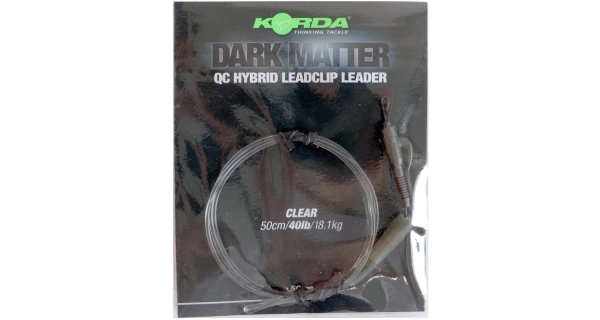 KORDA - Hotová montáž Dark Matter Leader QC Hybrid Clip Clear 40 lb 50 cm číra