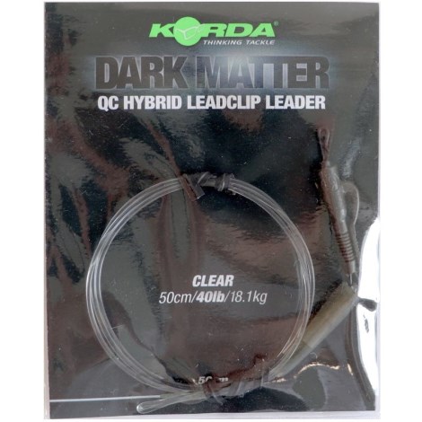 KORDA - Hotová montáž Dark Matter Leader QC Hybrid Clip Clear 40 lb 50 cm číra