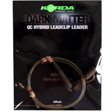 KORDA - Hotová montáž Dark Matter Leader QC Hybrid Clip Gravel 40 lb 50 cm hnedá
