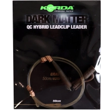 KORDA - Hotová montáž Dark Matter Leader QC Hybrid Clip Gravel 40 lb 50 cm hnedá