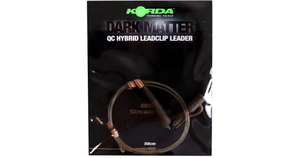 KORDA - Hotová montáž Dark Matter Leader QC Hybrid Clip Gravel 40 lb 50 cm hnedá