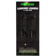 KORDA - Hotové montáže Leadcore Leader Heli Safe 1 m Weed/Silt 2 ks