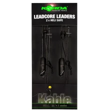 KORDA - Hotové montáže Leadcore Leader Heli Safe 1 m Weed/Silt 2 ks