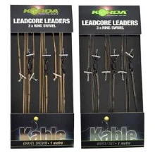 KORDA - Hotové montáže Leadcore Leader Ring Swivels Gravel Brown 3 ks