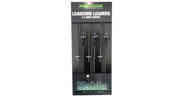 KORDA - Hotové montáže Leadcore Leader Ring Swivels Weed/Silt 3 ks