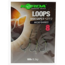 KORDA - Hotové náväzce Loop Rigs Wide Gape X veľ. 8 18 lb 3 ks