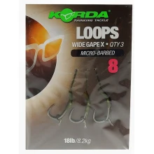 KORDA - Hotové náväzce Loop Rigs Wide Gape X veľ. 8 18 lb 3 ks