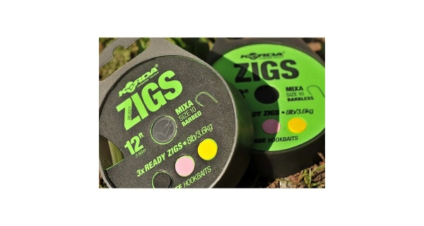 KORDA - Hotové náväzce Ready Zigs 6' (180cm) vel.10 3 ks