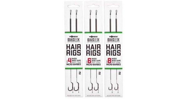 KORDA - Hotový náväzec Basix Hair rigs Wide Gape 8 18 lb 2 ks