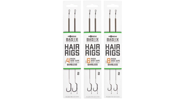 KORDA - Hotový náväzec Basix Hair rigs Wide Gape B 4 25 lb 2 ks bez protihrotu