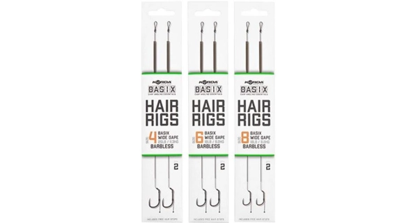 KORDA - Hotový náväzec Basix Hair rigs Wide Gape B 8 18 lb 2 ks bez protihrotu