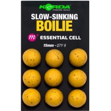 KORDA - Imitácia nástrah Plastic Wafter Slow-Sinking Boilie Essential Cell 15 mm 9 ks