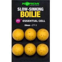 KORDA - Imitácia nástrah Plastic Wafter Slow-Sinking Boilie Essential Cell 18 mm 6 ks
