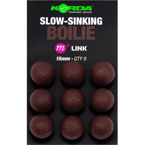 KORDA - Imitácia nástrah Plastic Wafter Slow-Sinking Boilie Link 15 mm 9 ks