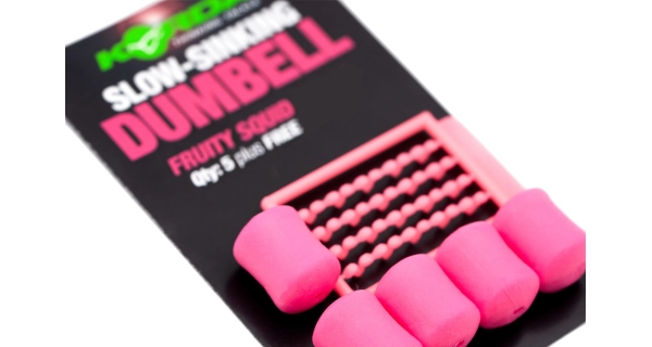 KORDA - Imitácia nástrah Slow Sinking Dumbell Fruity Squid Ružová 16 mm 5 ks