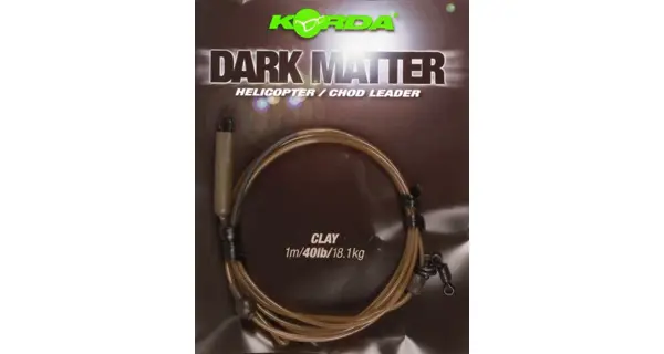 KORDA - Koncová montáž Dark Matter Leader Heli 1 m 40 lb Clay