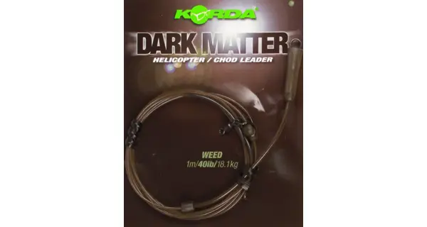 KORDA - Koncová montáž Dark Matter Leader Heli 1 m 40 lb Weed