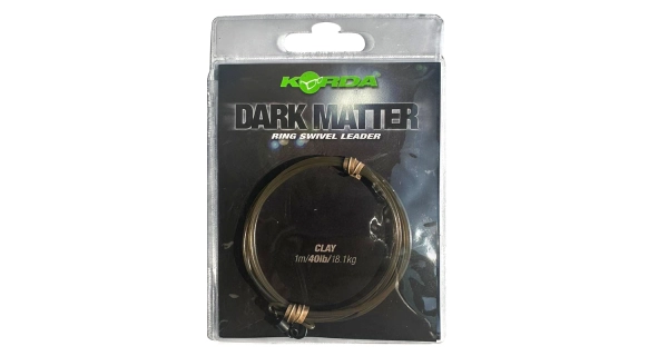 KORDA - Koncová montáž Dark Matter Ring Swivel Leader 18,1 kg 1 m Clay