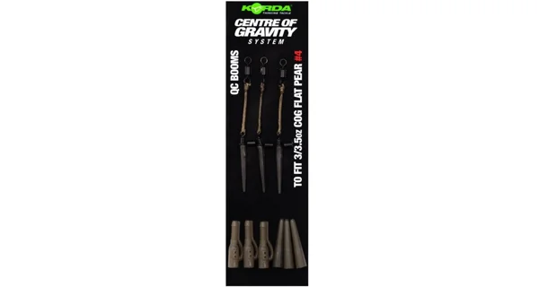 KORDA - Montáž Centre Of Gravity Boom QC Flat Pear 3/3,5 oz 3 ks