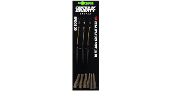 KORDA - Montáž Centre Of Gravity Boom QC Flat Pear 6/8 oz 3 ks