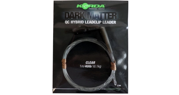 KORDA - Montáž Dark Matter Leader QC Hybrid Clip Číra 100 cm 18,1 kg