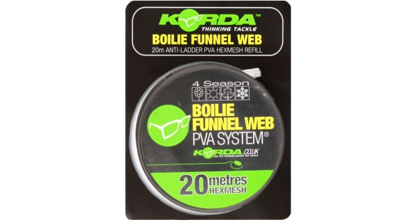 KORDA - Náhradná pančucha do Boilie Funnelweb 4 season 20 m hexmesh 25 mm