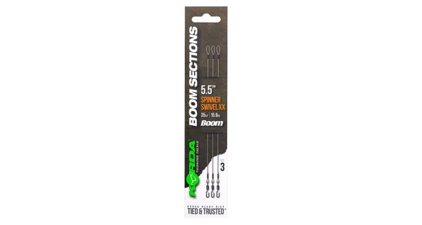 KORDA - Náväzce Booms Spinner Swivel XX 35 lb 3 ks 5,5''