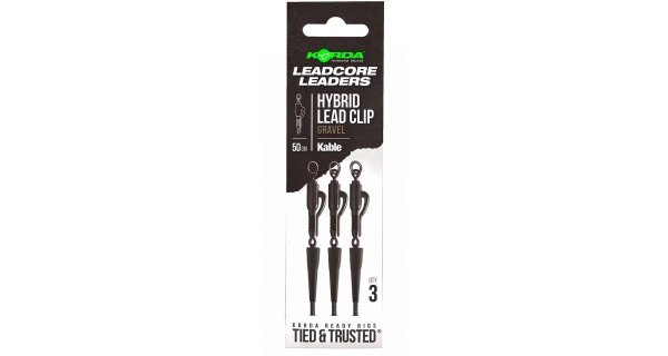 KORDA - Náväzec Kable Leadcore Leader Hybrid Lead Clip 50 cm Gravel