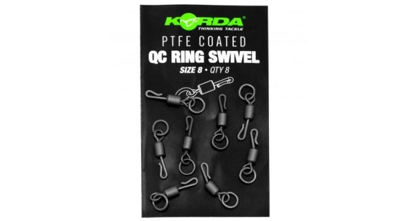 KORDA - Obratlík PTFE QC Ring Swivel veľ. 8