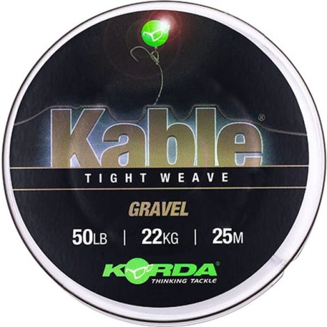 KORDA - Olovenka Kable Tight Weave 25 m 50 lb Gravel