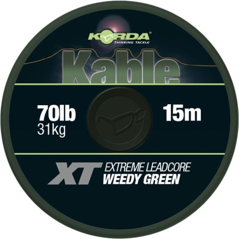 KORDA - Olovenka Káble XT Extreme Leadcore 15m 31kg Weedy Green