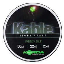 KORDA - Ovoľnená šnúra Kable Tight Weave Weed Silt 7 m 22 kg