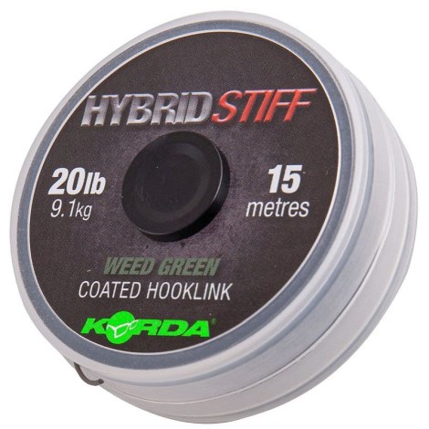 KORDA - Poťahovaná šnúra Hybrid Stiff 20 lb Weedy Green 15 m