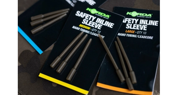 KORDA - Prevleky Safety Inline Sleeve Nano Tubing Leadcore Medium 10 ks