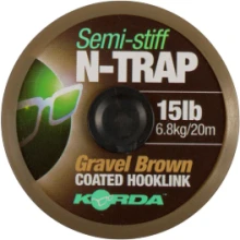 KORDA - Šnúrka poťahovaná N-Trap Semi Stiff 20 lb hnedá 20 m