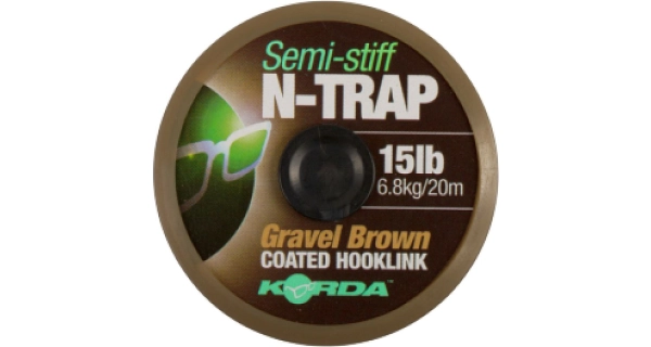 KORDA - Šnúrka poťahovaná N-Trap Semi Stiff 30 lb hnedá 20 m