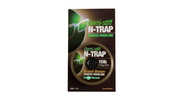KORDA - Šnúrka poťahovaná N-Trap Semi Stiff 30 lb hnedá 20 m