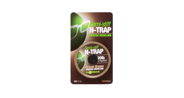 KORDA - Šnúrka poťahovaná N-Trap Semi Stiff 30 lb hnedá 20 m