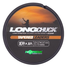 KORDA - Šokový vlasec LongChuck Tapered Leaders 0,27-0,47 mm 5x10 m Clear