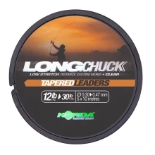 KORDA - Šokový vlasec LongChuck Tapered Leaders 0,30-0,47 mm 5x10 m Clear