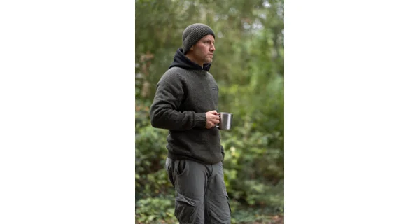KORDA - Sveter Mindset Fisherman Knitted Sweater Dark Olive veľ. 2XL