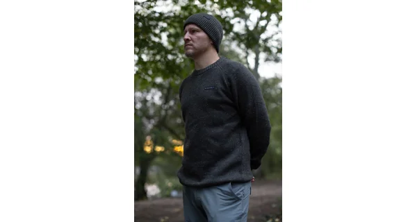 KORDA - Sveter Mindset Fisherman Knitted Sweater Dark Olive veľ. L