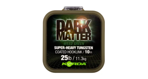 KORDA - Ťažká poťahovaná šnúrka Dark Matter Tungsten Coated Braid 18 lb 10 m zelená